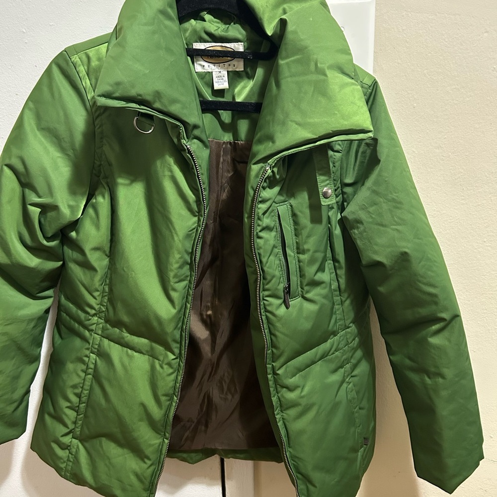 Talbots Green Jacket With Brown Lining - image 7